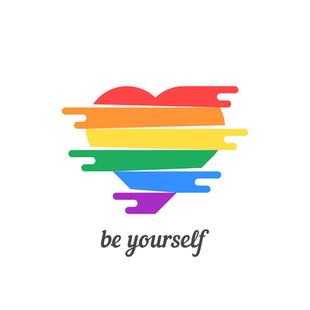 be yourself with colored heartのイラスト素材