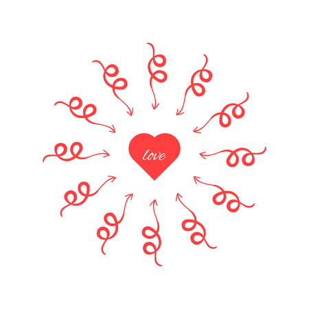 red heart with arrows aroundのイラスト素材