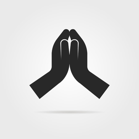 black praying hands iconのイラスト素材