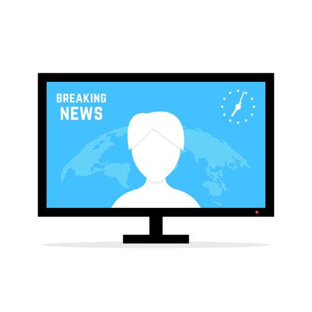 breaking news with anchorwomanのイラスト素材