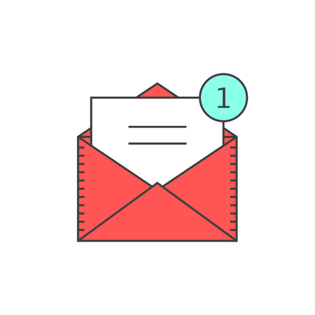 red outline email notification iconのイラスト素材