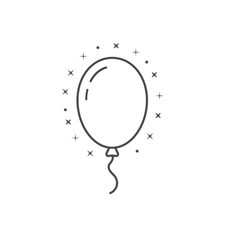 fun with thin line balloon iconのイラスト素材