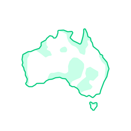 australia like green continent. concept of happy australia day, homeland, vacation destination, trip, journey, mainland. flat style trend modern  design vector illustration on white backgroundのイラスト素材