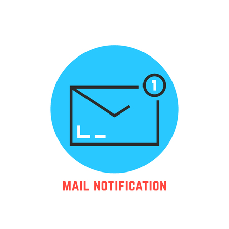 mail notification in blue circleのイラスト素材