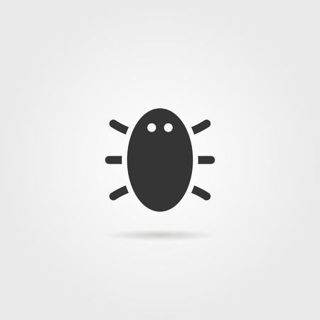 Black bug icon with shadowのイラスト素材