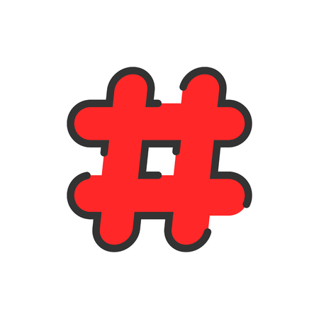 Abstract red linear hashtag iconのイラスト素材