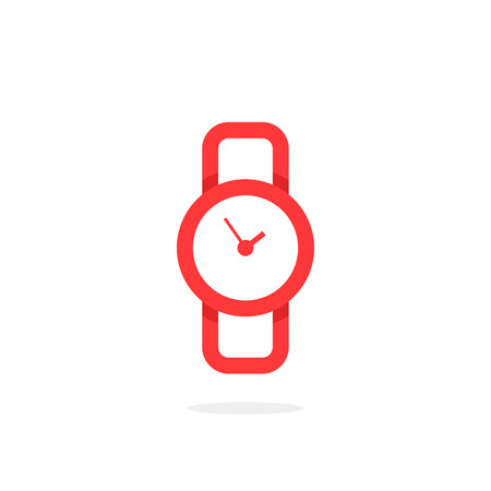 red linear wristwatch iconのイラスト素材