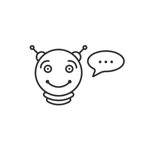 round thin line chatbot iconのイラスト素材