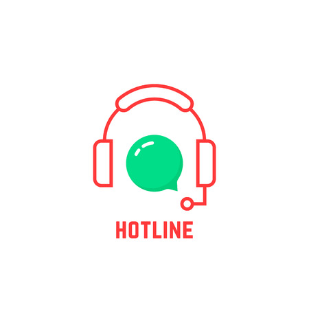 red thin line hotline iconのイラスト素材