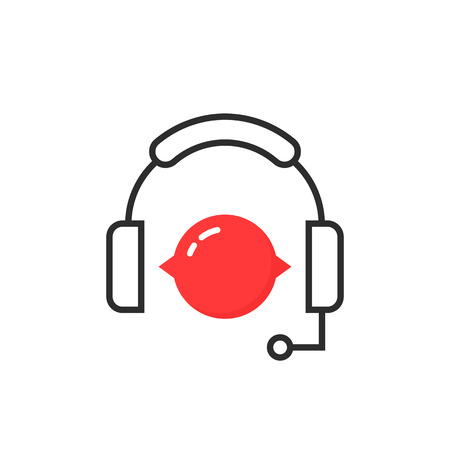 simple linear hot line service logoのイラスト素材