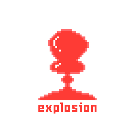 red pixel explosion iconのイラスト素材