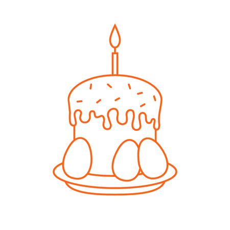 thin line kulich iconのイラスト素材