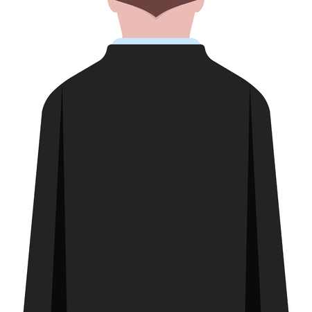 A man in black suit back view on white backgroundのイラスト素材