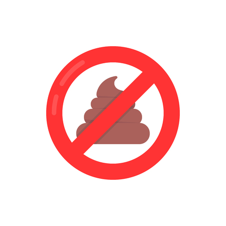 A red simple no shit sign isolated on white.のイラスト素材