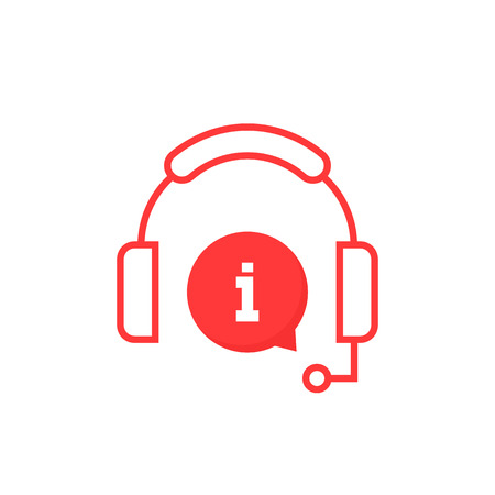 red info service hotline icon. simple flat style trend modern logotype graphic design isolated on white background. concept of consumer live chat with speech bubble and client support for retailのイラスト素材
