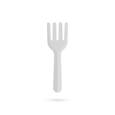 Silver fork icon with shadowのイラスト素材