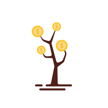 simple money tree logo isolated on whiteのイラスト素材