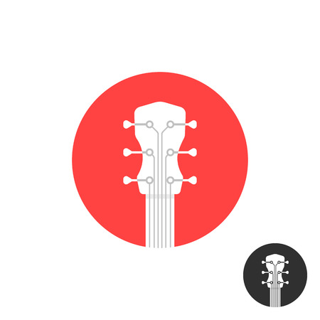 round simple guitar neck icon on whiteのイラスト素材