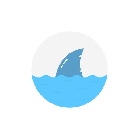 Shark in water icon isolated on white background.のイラスト素材