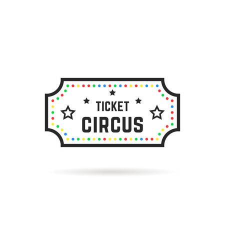 color and black thin line circus ticket logoの写真素材