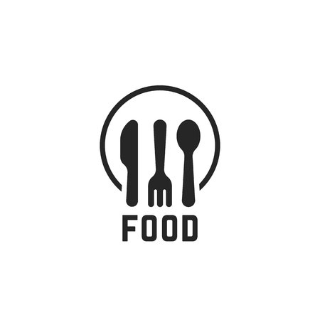 simple black food design with kitchenwareのイラスト素材