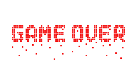 breaking up pixel game over textのイラスト素材