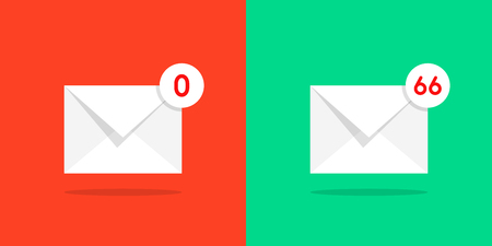 color full and empty mail boxのイラスト素材