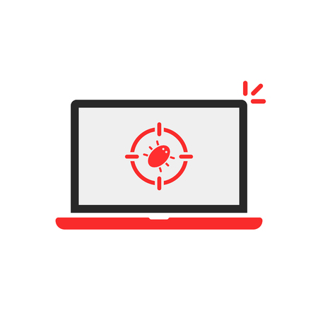 red computer like bug infectedのイラスト素材