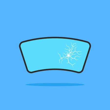 cartoon broken windshield cracked glassのイラスト素材