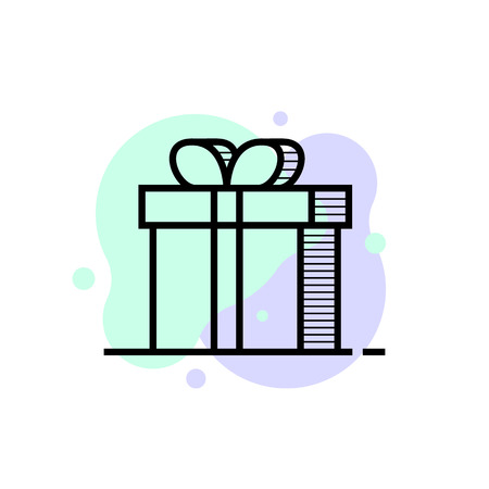 thin line gift box logo like bonusのイラスト素材