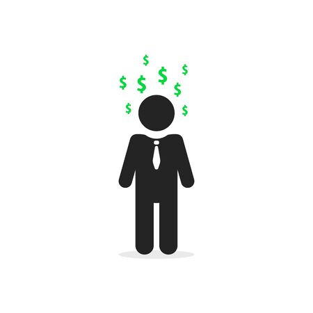 black stick figure rich man illustrationのイラスト素材