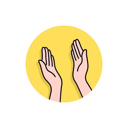 linear hands like high five iconのイラスト素材