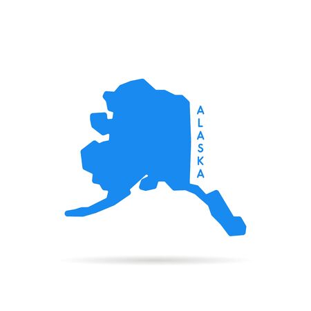 blue simple alaska map illustrationのイラスト素材