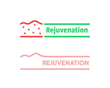 thin line set of rejuvenation illustrationのイラスト素材