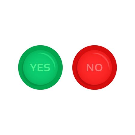 red and green yes and no buttonsのイラスト素材