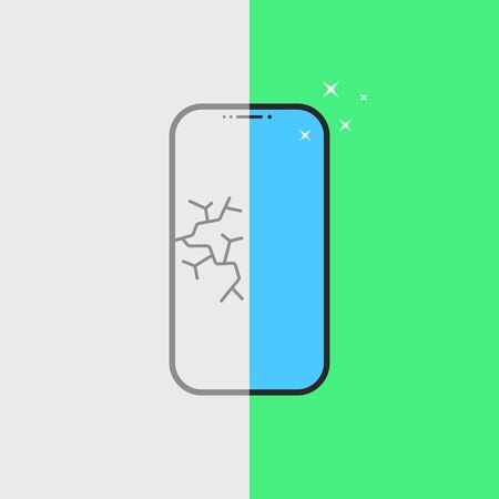 phone repair service after breakageのイラスト素材