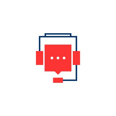 hotline abstract icon with speech bubleのイラスト素材