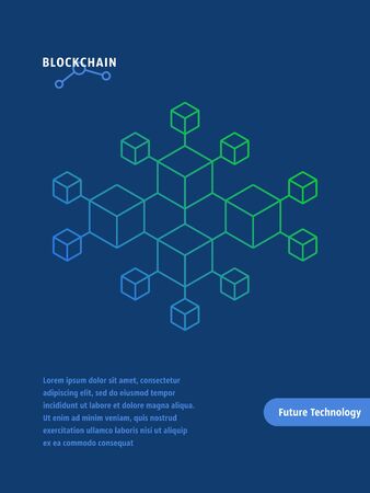 blockchain like future technology layoutのイラスト素材