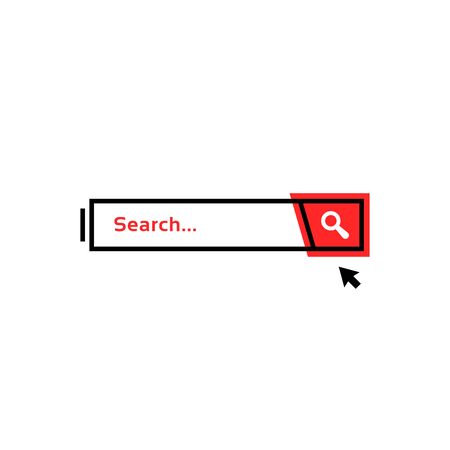 simple cursor click on outline search barのイラスト素材