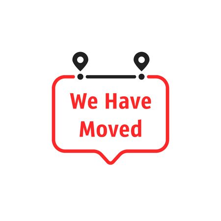 red thin line we have moved bubleのイラスト素材