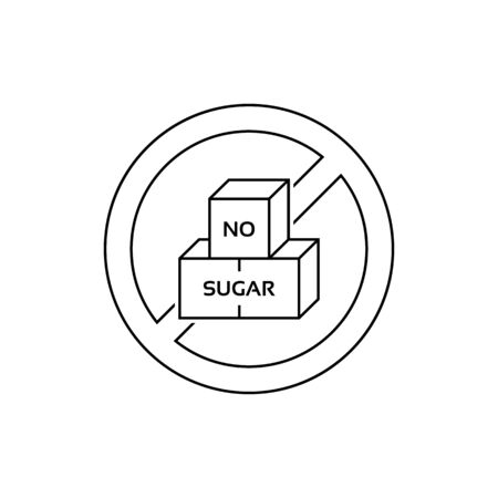 round linear label with no sugar textのイラスト素材