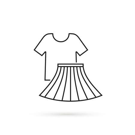 thin line icon recycled t-shirt and skirtのイラスト素材