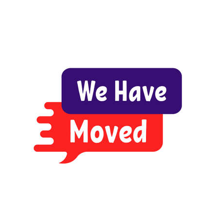 simple we have moved melted badgeのイラスト素材