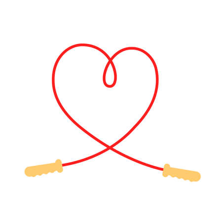 jump rope like heart symbolのイラスト素材