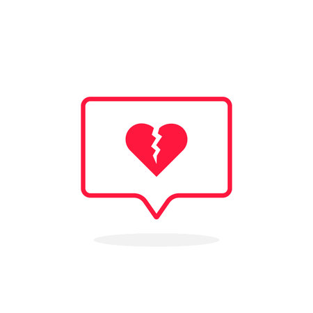broken heart like thin red instant message