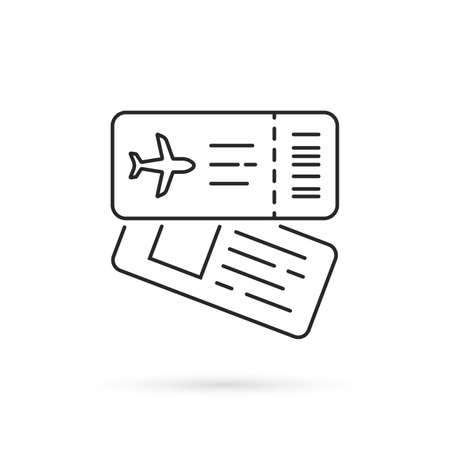 thin line airline tickets iconのイラスト素材