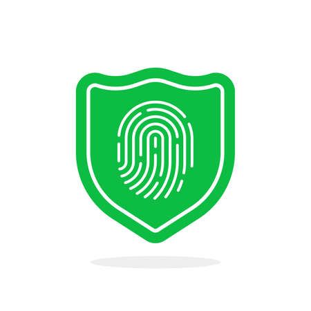 fingerprint with shield like data protectionのイラスト素材