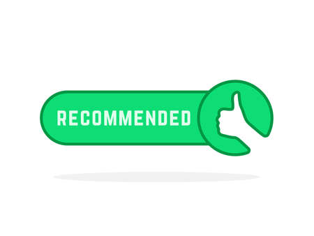 recommended logo with linear thumb upのイラスト素材