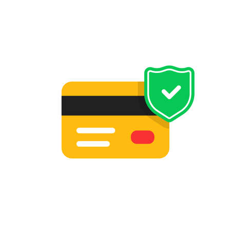 security payment icon with green shieldのイラスト素材