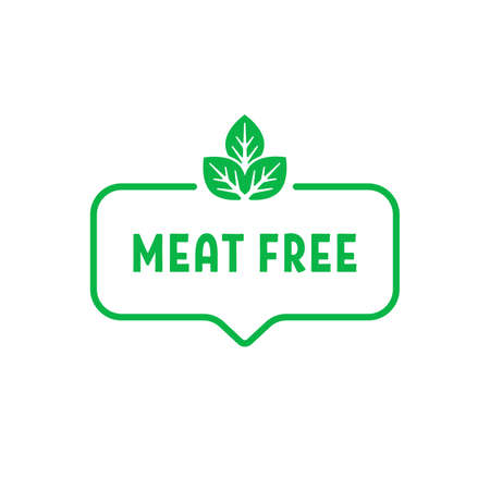 green thin line simple meat free iconのイラスト素材